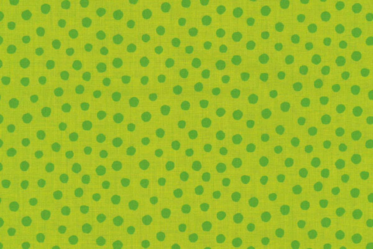 BW Druckstoff Westfalenstoff Junge Linie/Punkte grün auf grün
