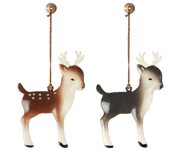 Maileg Metallornament Bambi braun und schwarz nur als Paar zu kaufen